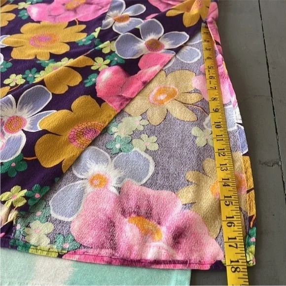 Vintage Handmade Floral Maxi Dress Purple Pink 70s Style Sleeveless - Picture 7 of 8